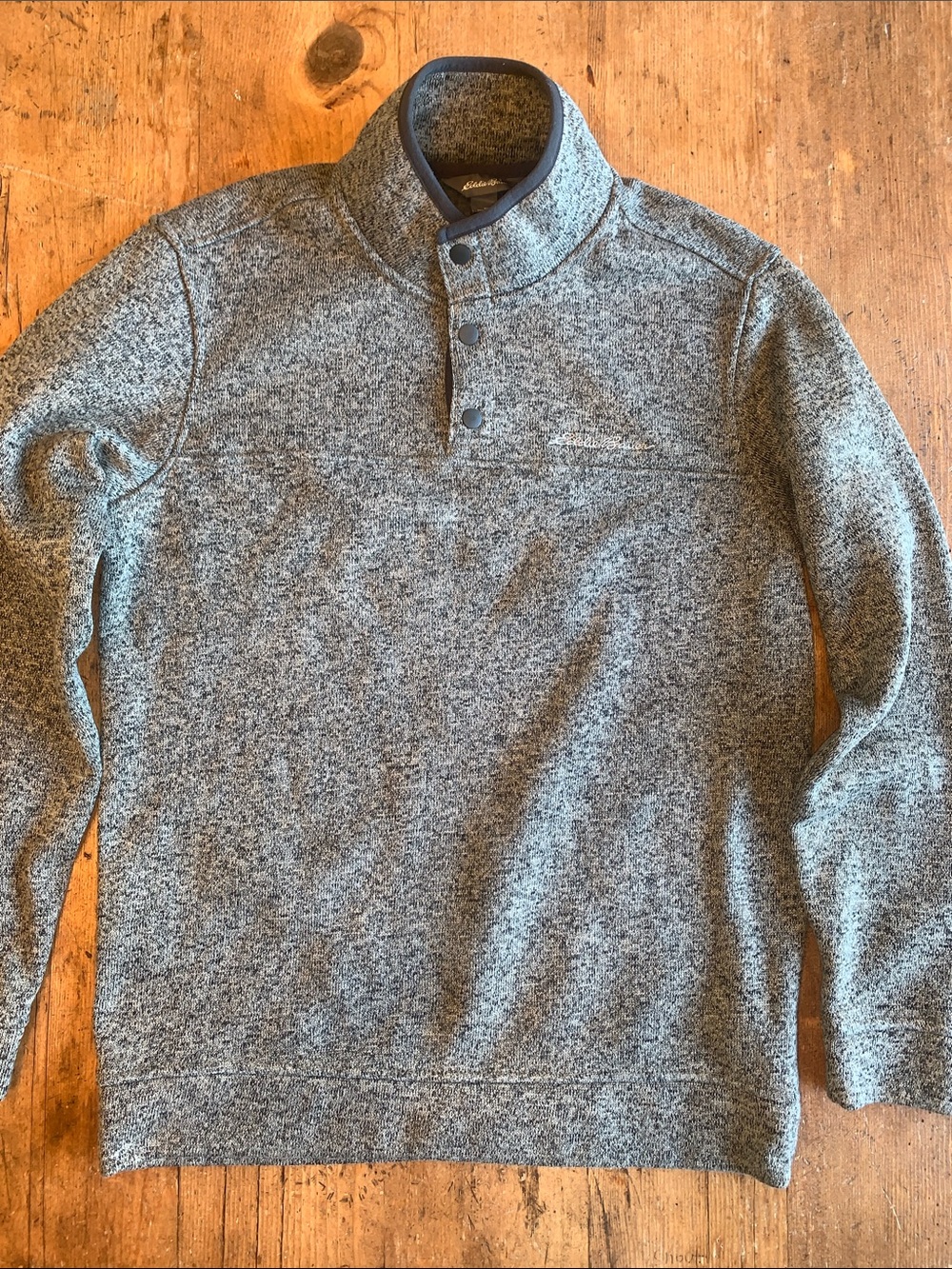 Eddie Bauer Mens Brown Gray Heather Knit Pullover